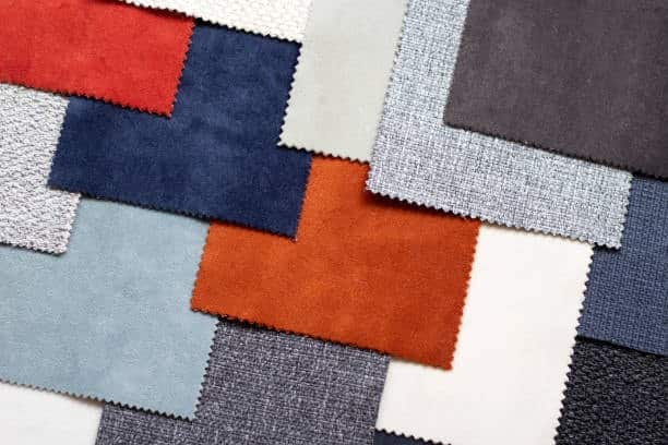Assorted fabric swatches showing different textures and colors.